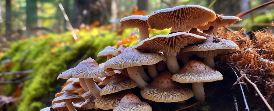 mushrooms growing in nature